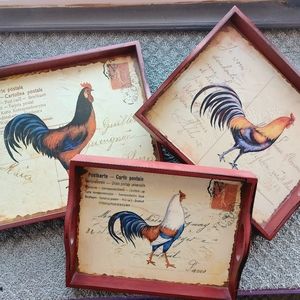 Rooster Serving Trays